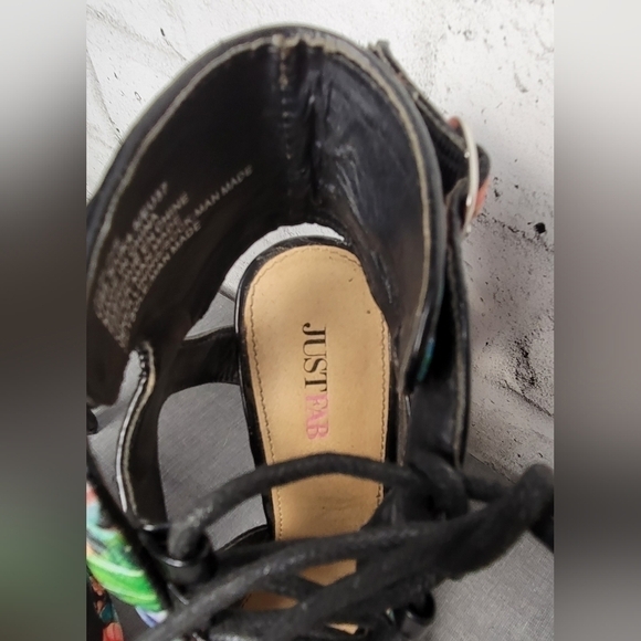 JUSTFAB Jasline Floral Lace Up Stilettos - Picture 6 of 10